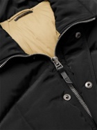 TOM FORD - Leather and Webbing-Trimmed Quilted Shell Down Jacket - Black