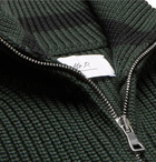 Mr P. - Ribbed Merino Wool Zip-Up Cardigan - Men - Dark green