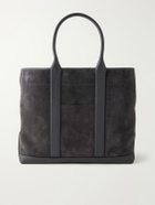 TOM FORD - Leather-Trimmed Suede Weekend Bag - Gray