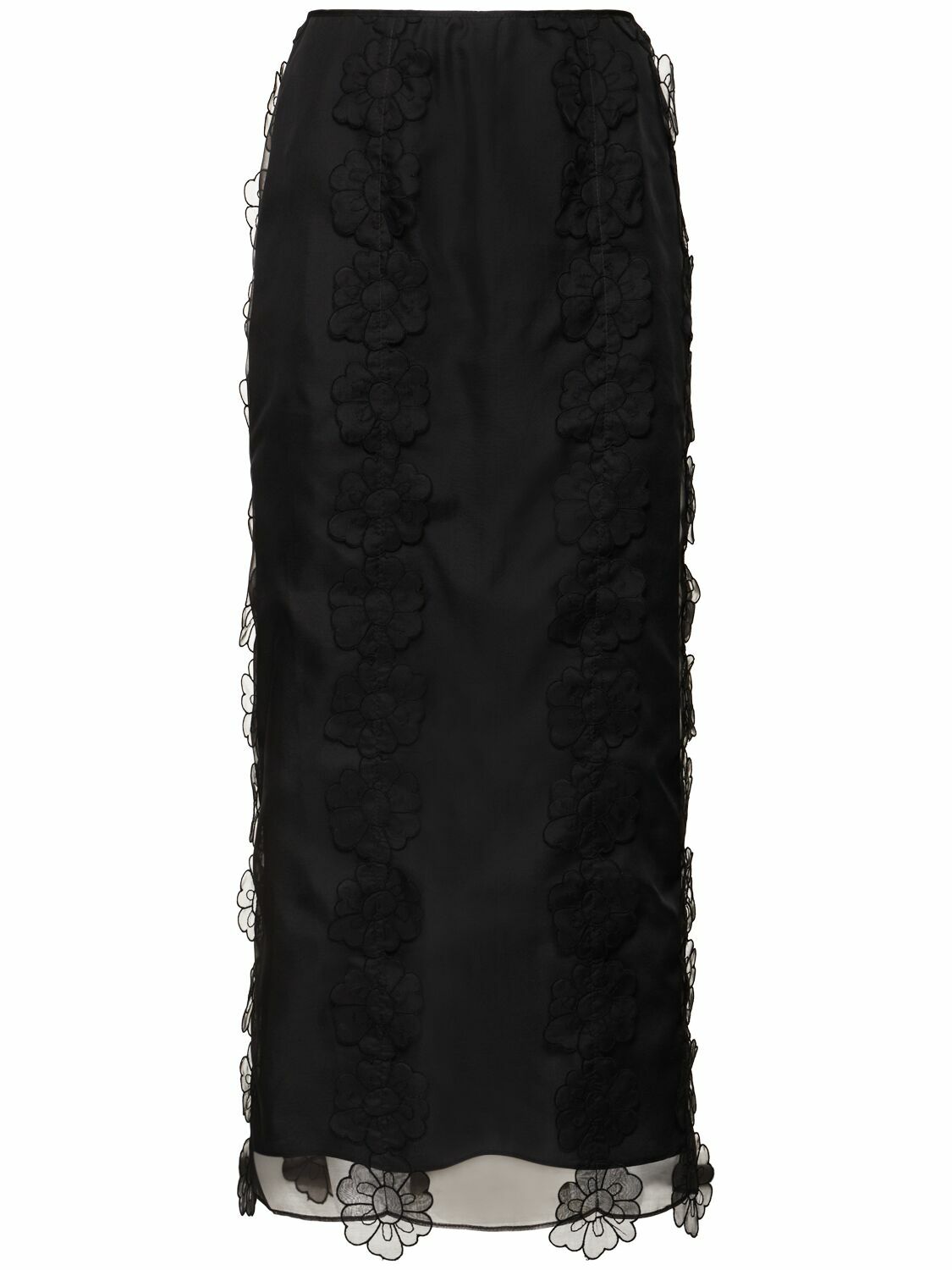 Cecilie Bahnsen Donna Skirt Red Windflower Embroidery