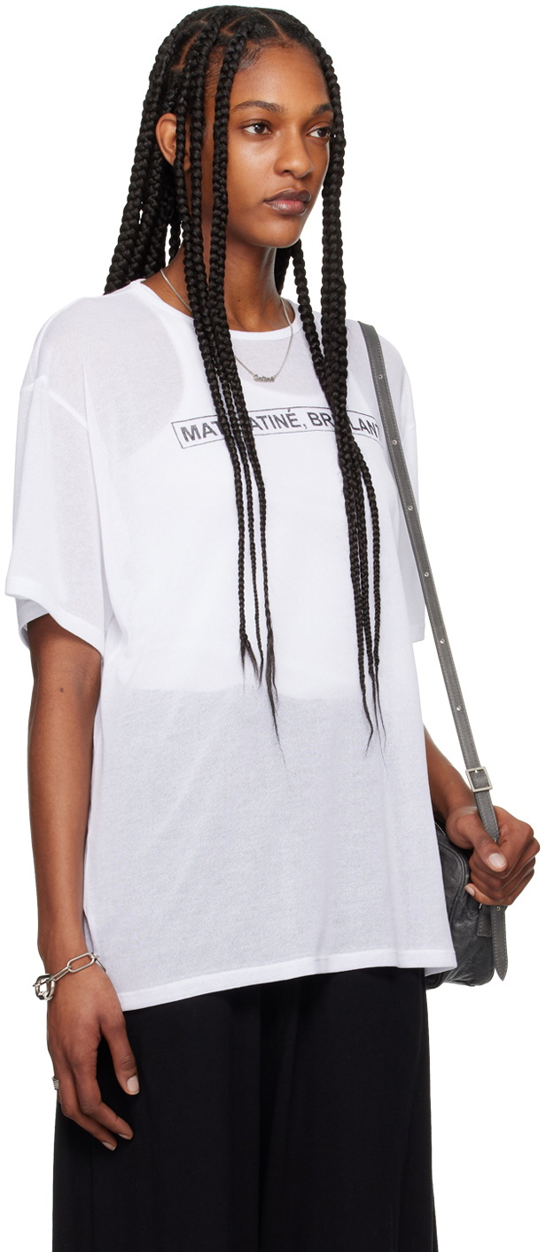 MM6 Maison Margiela White Printed T-Shirt MM6 Maison Margiela