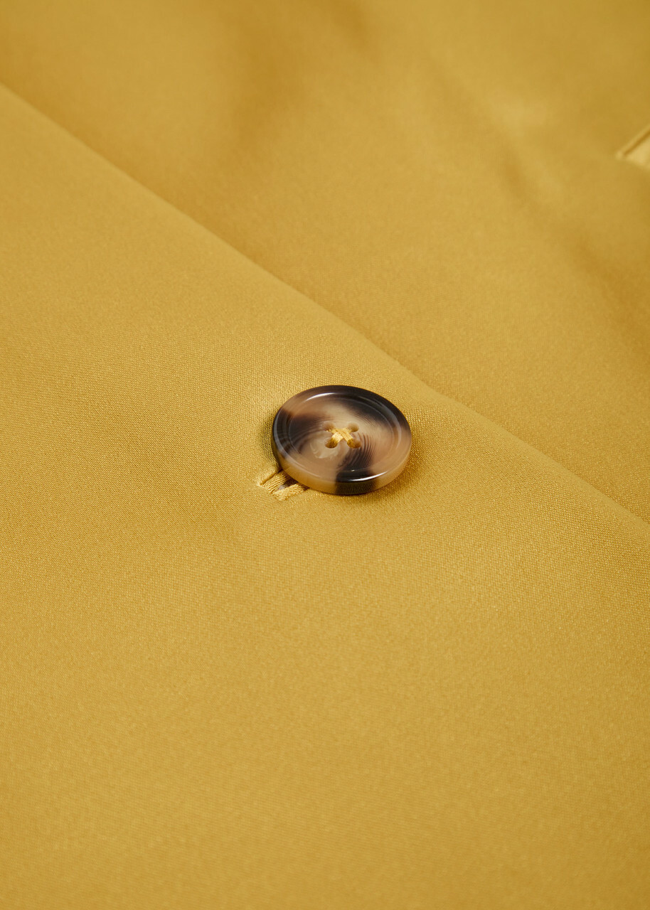 Staud Liz Satin Coat Yellow