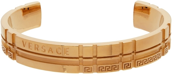 Photo: Versace Gold Tartan Bangle Bracelet