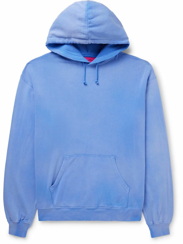 Photo: The Elder Statesman - Daily Cotton and Cashmere-Blend Hoodie - Blue