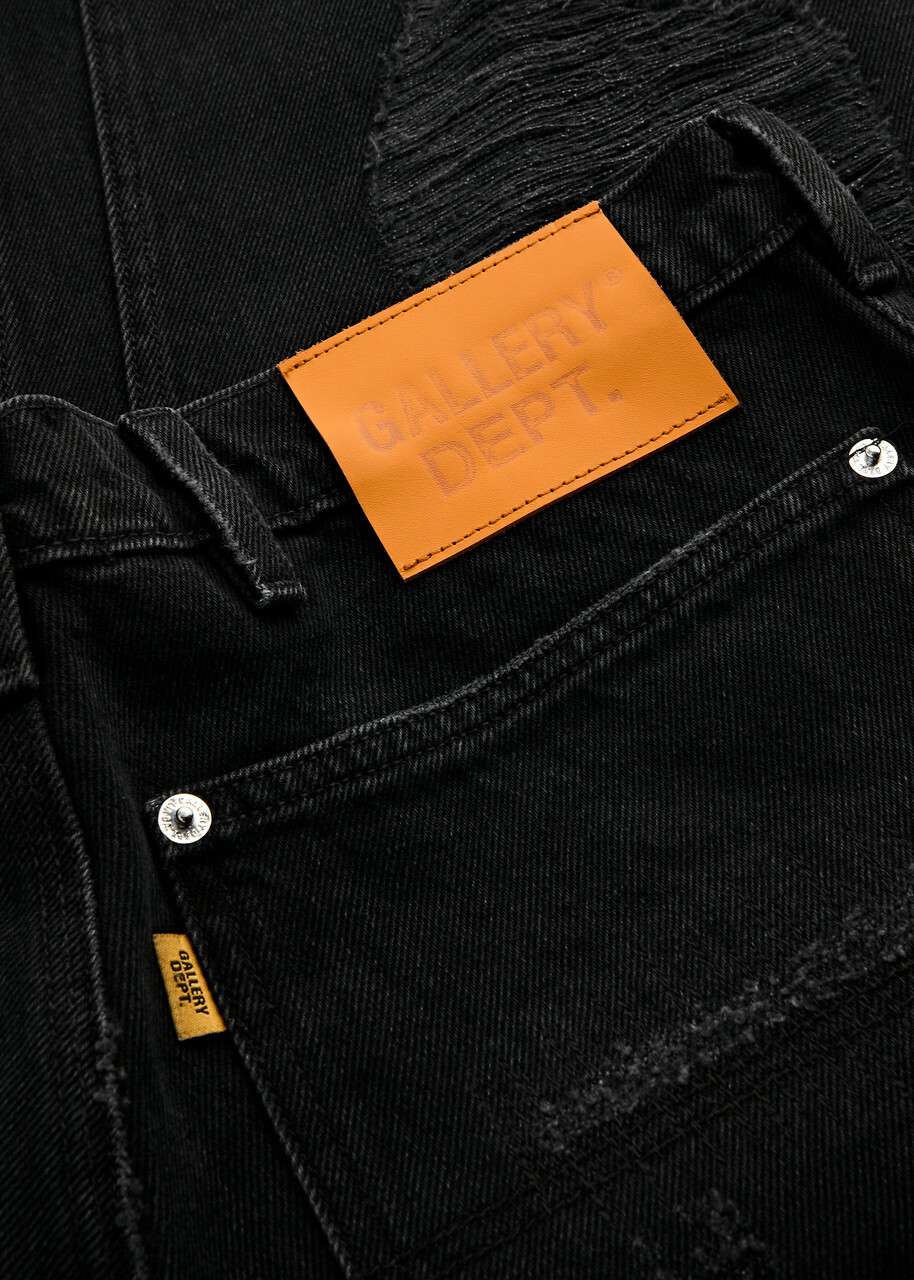 Gallery Dept. Branko Distressed Straight-leg Jeans Black
