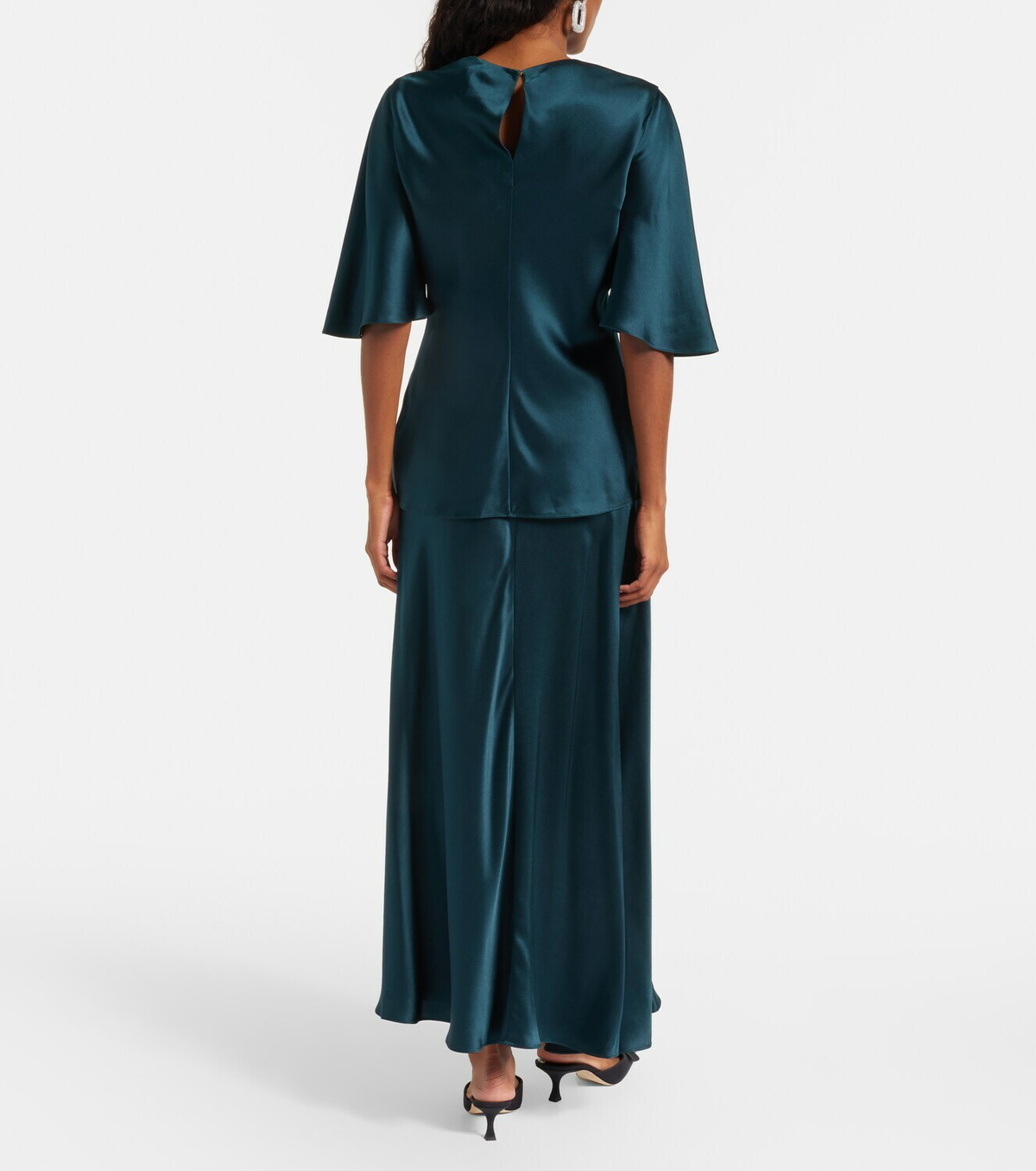 Roksanda Naiara draped silk satin top