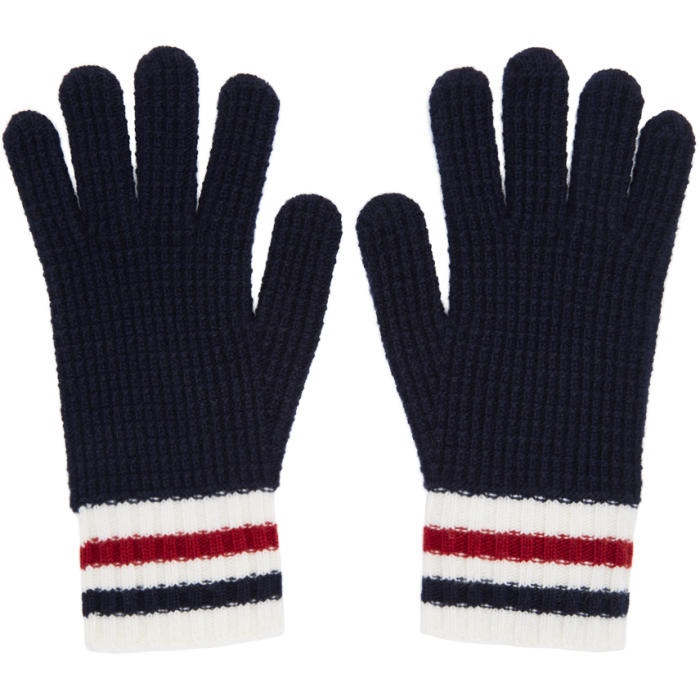 Photo: Moncler Gamme Bleu Navy Wool Gloves