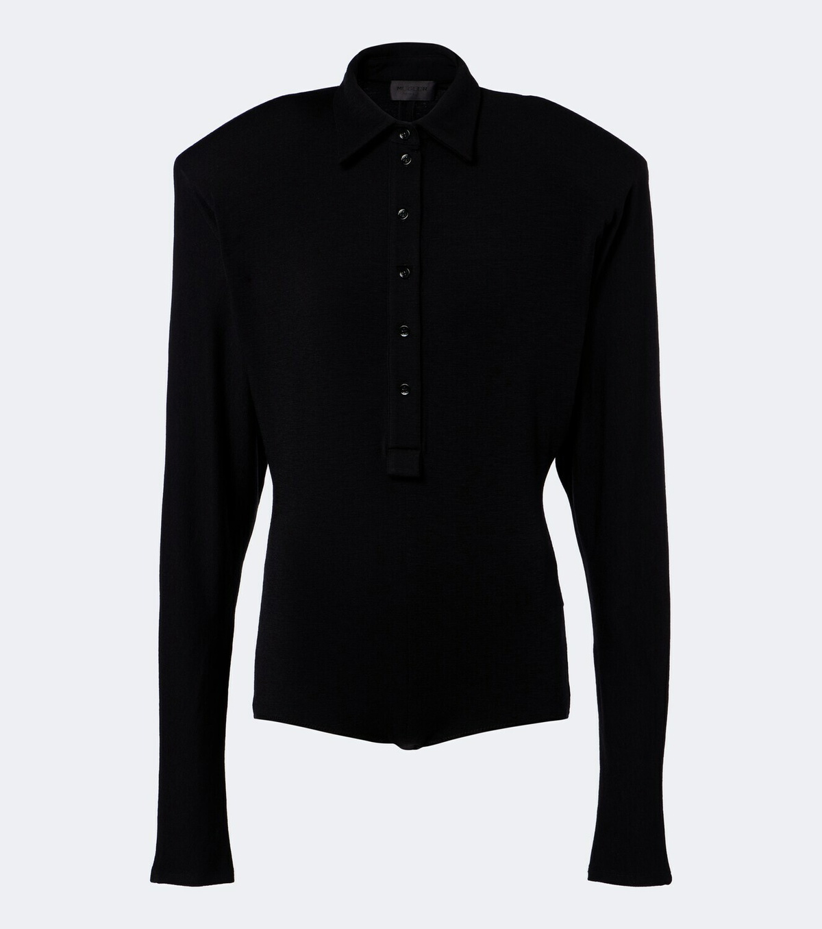 Mugler Wool-blend polo sweater