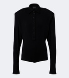 Mugler Wool-blend polo sweater