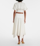 Simkhai Haven linen-blend midi skirt