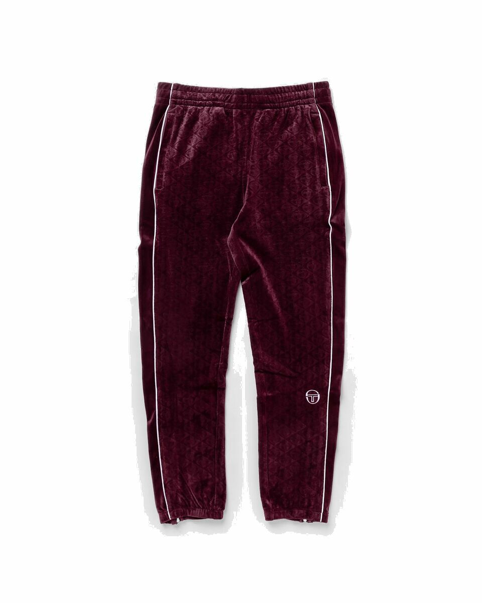 Photo: Sergio Tacchini Debossed Velour Track Pant Red - Mens - Track Pants