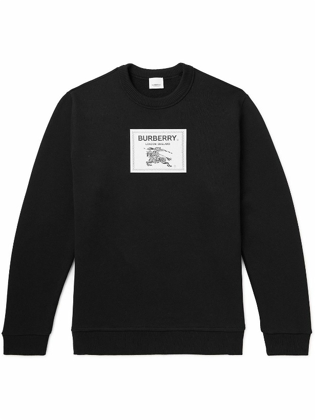 Photo: Burberry - Logo-Appliquéd Cotton-Jersey Sweatshirt - Black