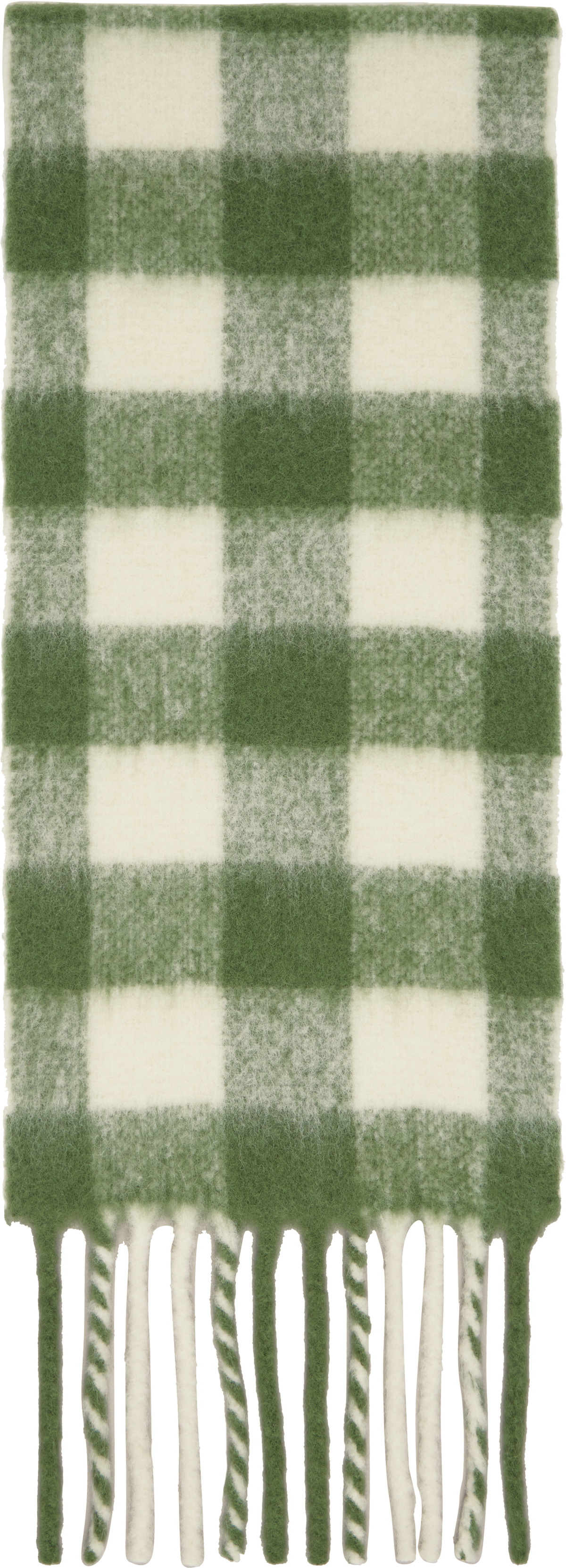 Holzweiler Green & White Aster Check Scarf
