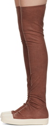Rick Owens DRKSHDW Red Porterville High Sock Sneaks Tall Boots