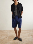 Massimo Alba - Cliff Straight-Leg Pleated Herringbone Cotton Bermuda Shorts - Blue