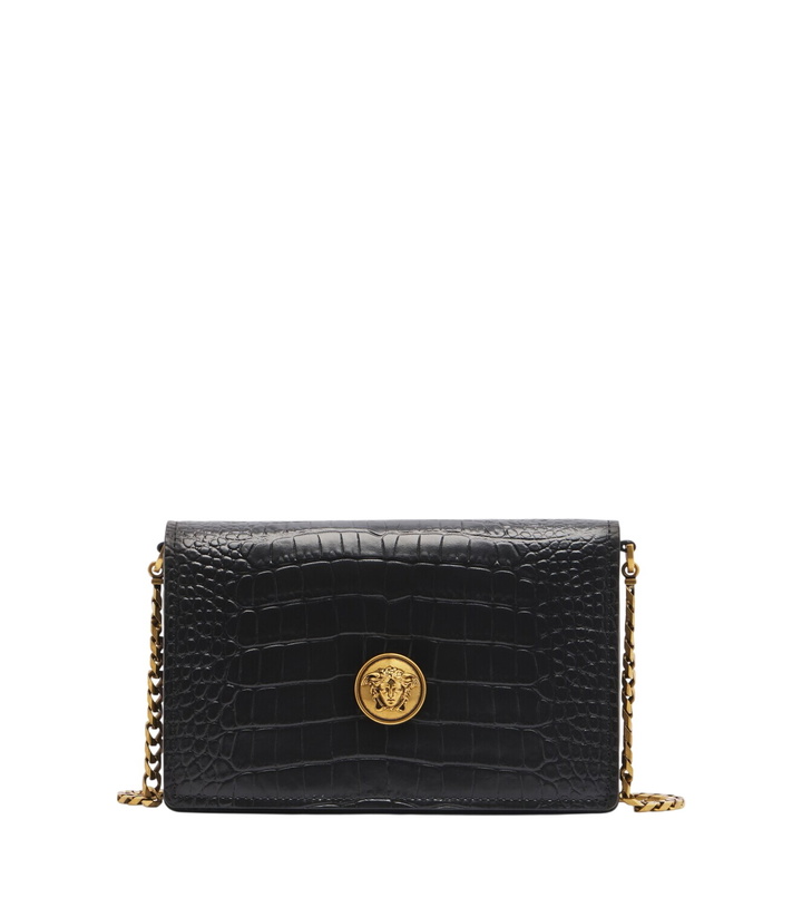 Photo: Versace Emblème Mini leather crossbody bag