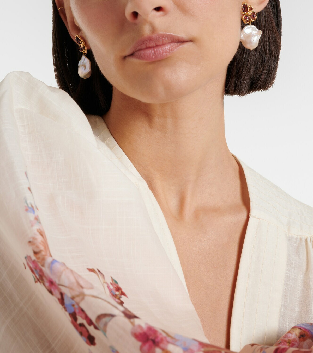 Zimmermann Bloom embellished pearl drop earrings