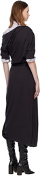 LEMAIRE Gray Twisted Hem Midi Dress