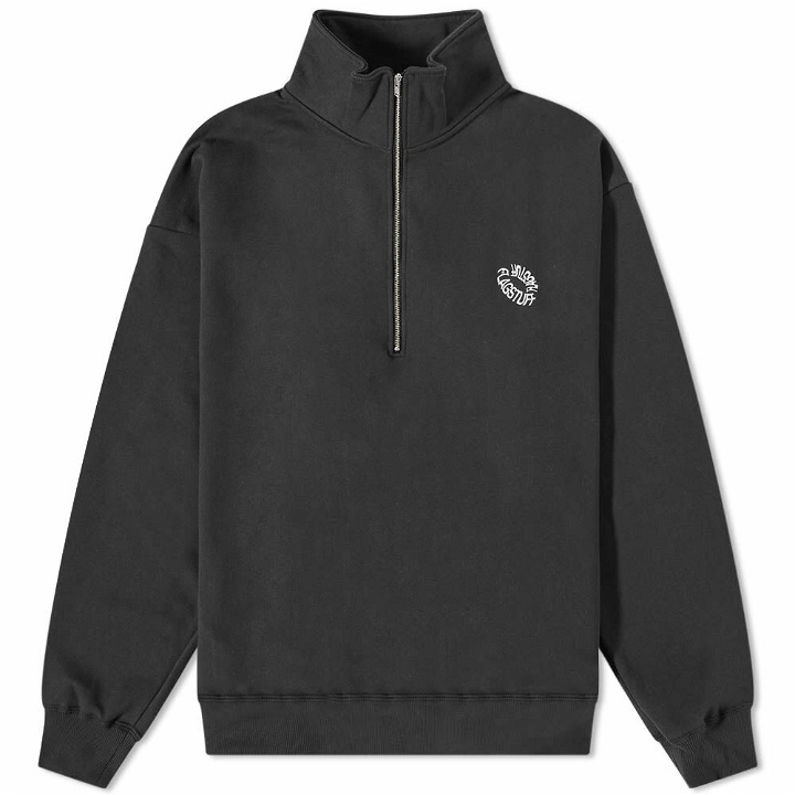 Photo: Flagstuff Men's Circle Logo Quarter Zip Sweat in Black