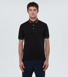 Gucci Web-collar piqué polo shirt