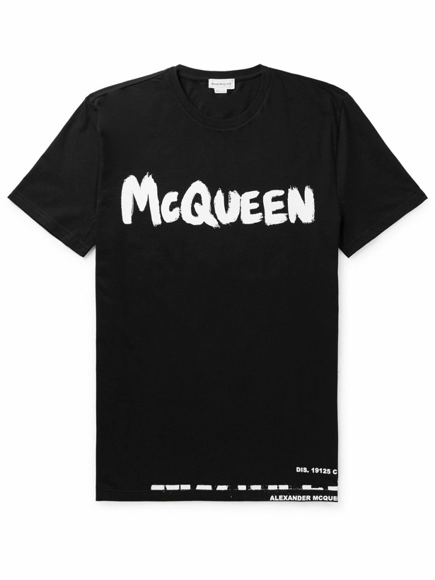 Photo: Alexander McQueen - Logo-Print Cotton-Jersey T-Shirt - Black