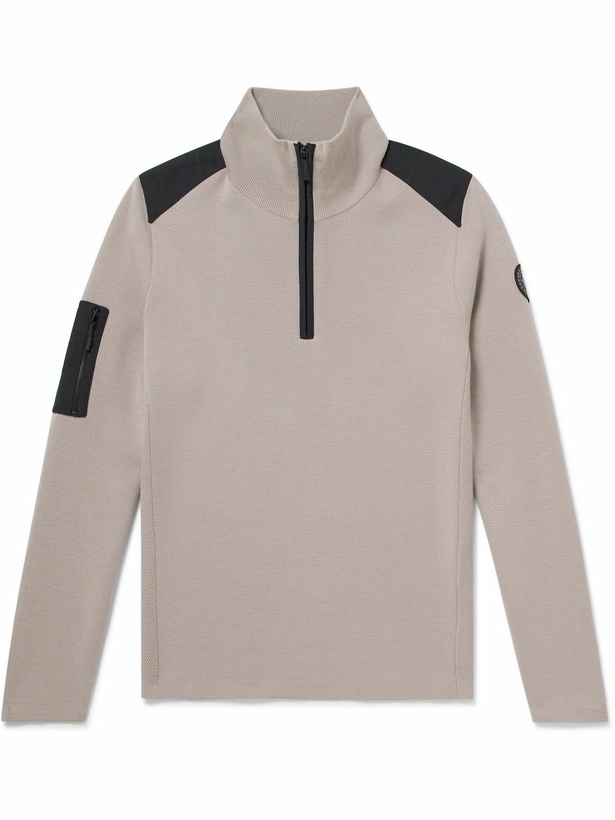 Photo: Canada Goose - Stormont Slim-Fit CORDURA-Trimmed Merino Wool Half-Zip Sweater - Gray