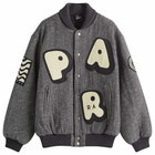 By Parra Men's Rounded Par Varsity Jacket in Dark Grey