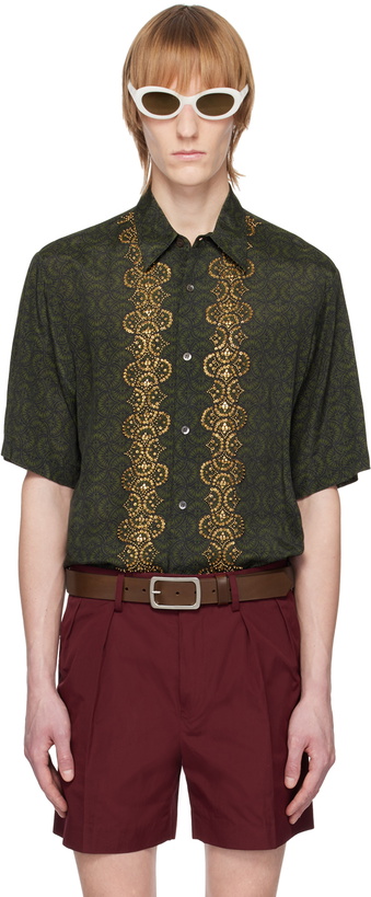 Photo: Dries Van Noten Khaki Graphic Shirt