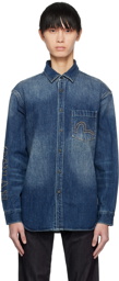 Evisu Blue Appliqué Denim Shirt