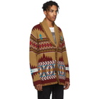 Alanui Tan Cashmere Icon Fair Isle PKT Cardigan