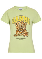 Ganni Printed Cotton T-shirt Multicoloured