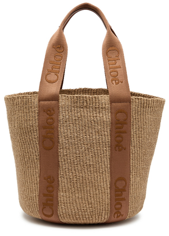 Photo: Chloe Woody Logo-embroidered Raffia Basket bag - Natural - One Size