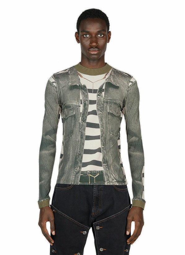 Photo: Y/Project x Jean Paul Gaultier  - Trompe L'Oeil Jacket Top in Khaki