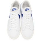 Nike White and Blue Leather Blazer Low Sneakers
