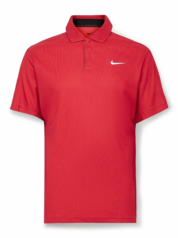 Photo: Nike Golf - Tiger Woods Dri-FIT Piqué Golf Polo Shirt - Red