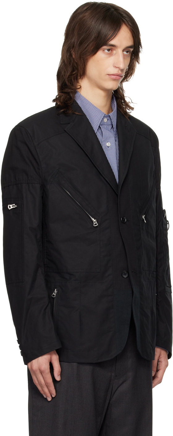 Junya Watanabe Black Paneled Oxford Blazer