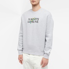 Maison Kitsuné Men's Flowers Comfort Crew Sweat in Light Grey Melange