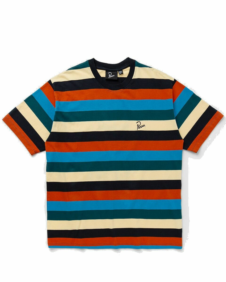 Photo: By Parra Stacked Pets On Stripes T Shirt Multi - Mens - Shortsleeves
