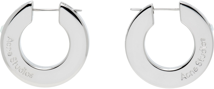 Photo: Acne Studios Silver Crystal Hoop Earrings