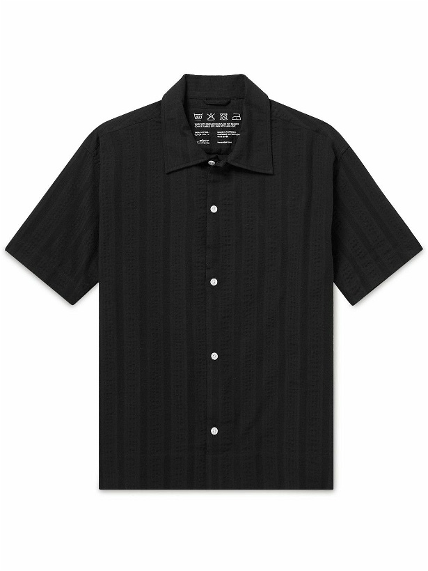 Photo: mfpen - Holiday Striped Cotton-Seersucker Shirt - Black