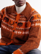 BODE - Corral Intarsia-Knit Alpaca-Blend Cardigan - Orange
