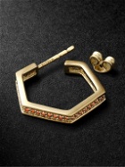 KOLOURS JEWELRY - Hexagon Large Gold Diamond Single Hoop Earring