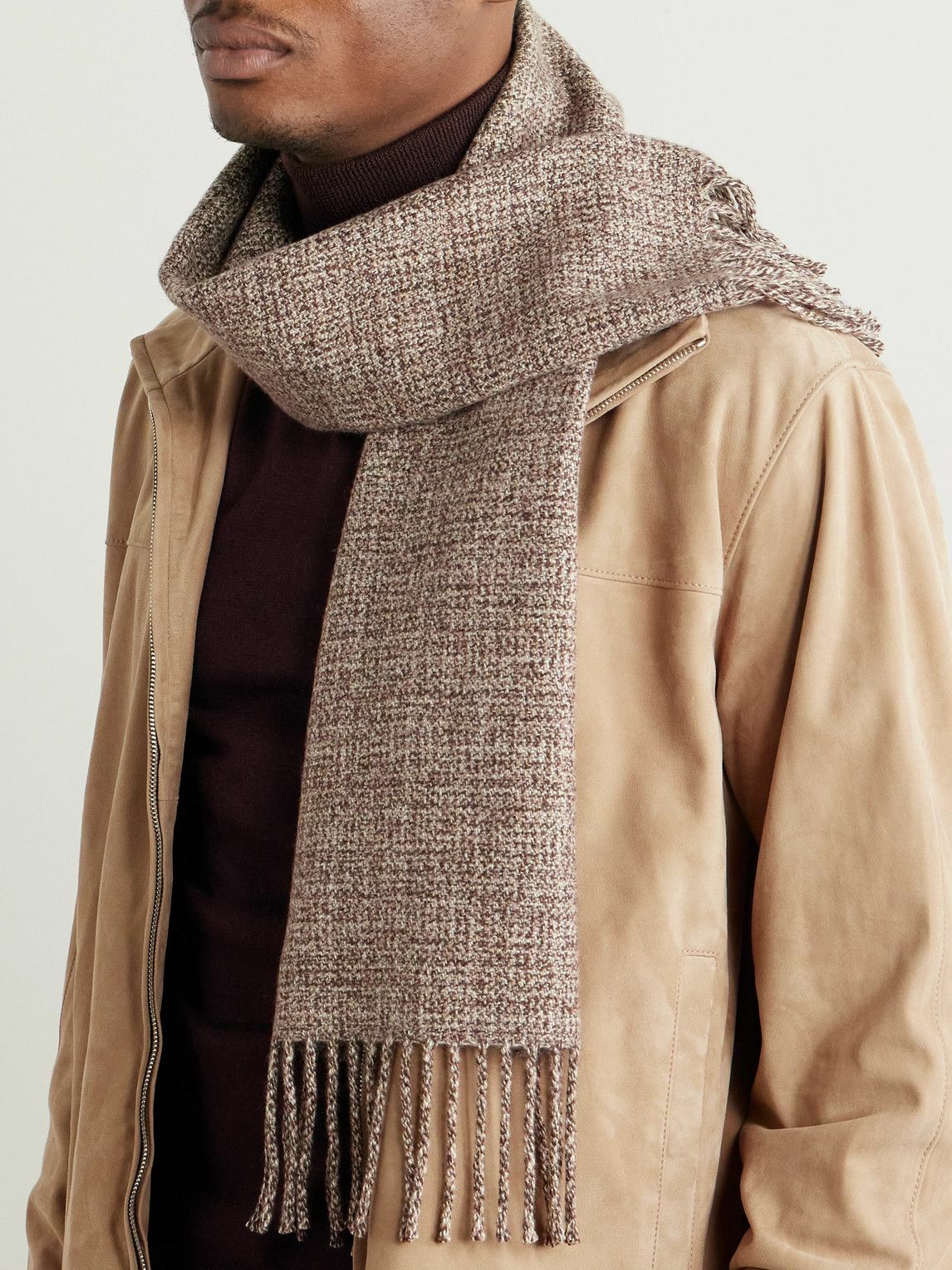 Loro Piana - Fringed Cashmere-Tweed Scarf
