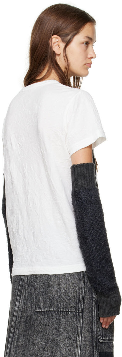 Y's Gray Shag Arm Warmers