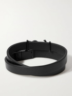 SAINT LAURENT - Leather Wrap Bracelet - Black