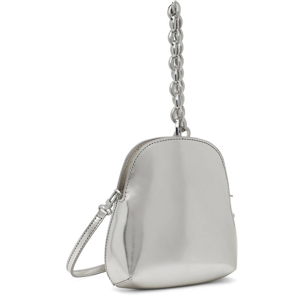 BY FAR Silver Koko Champagne Metallic Leather Bag