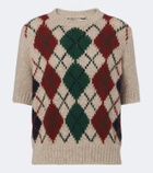 Khaite Lisa argyle cashmere and mohair sweater
