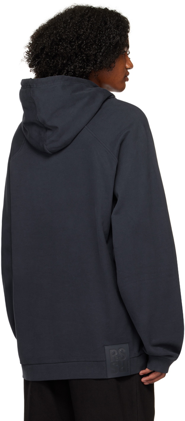 Raf Simons Navy Embroidered Hoodie