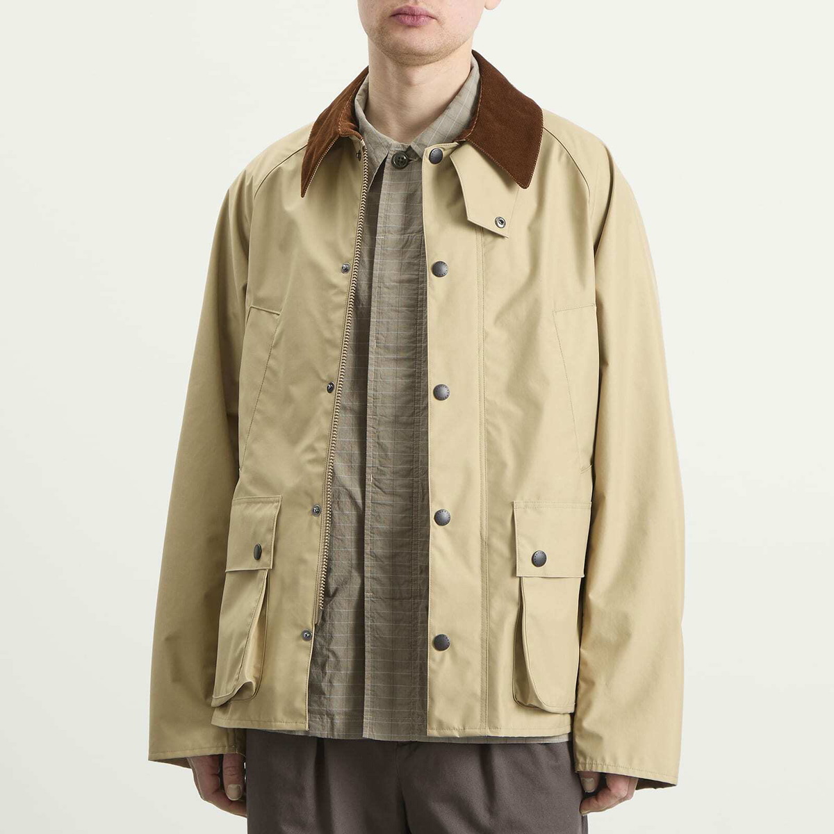 Junya Watanabe MAN Men's Barbour Jacket in Beige X Brown