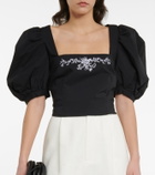 Caroline Constas Tessa embroidered poplin top